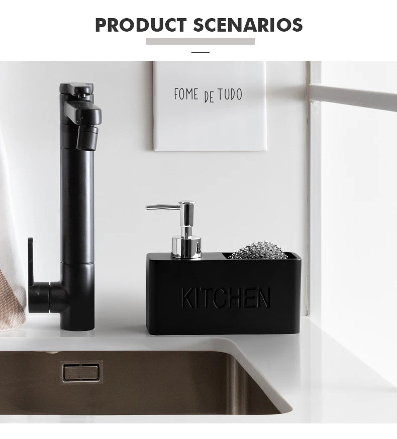 Modern kitchen accessories Soap Dispenser Set Liquid hand soap dispenser pump bottle brushes Holds and Stores Sponges Scrubbers