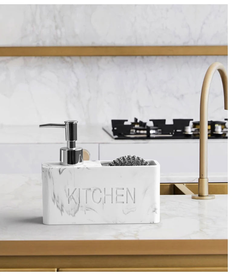 Modern kitchen accessories Soap Dispenser Set Liquid hand soap dispenser pump bottle brushes Holds and Stores Sponges Scrubbers