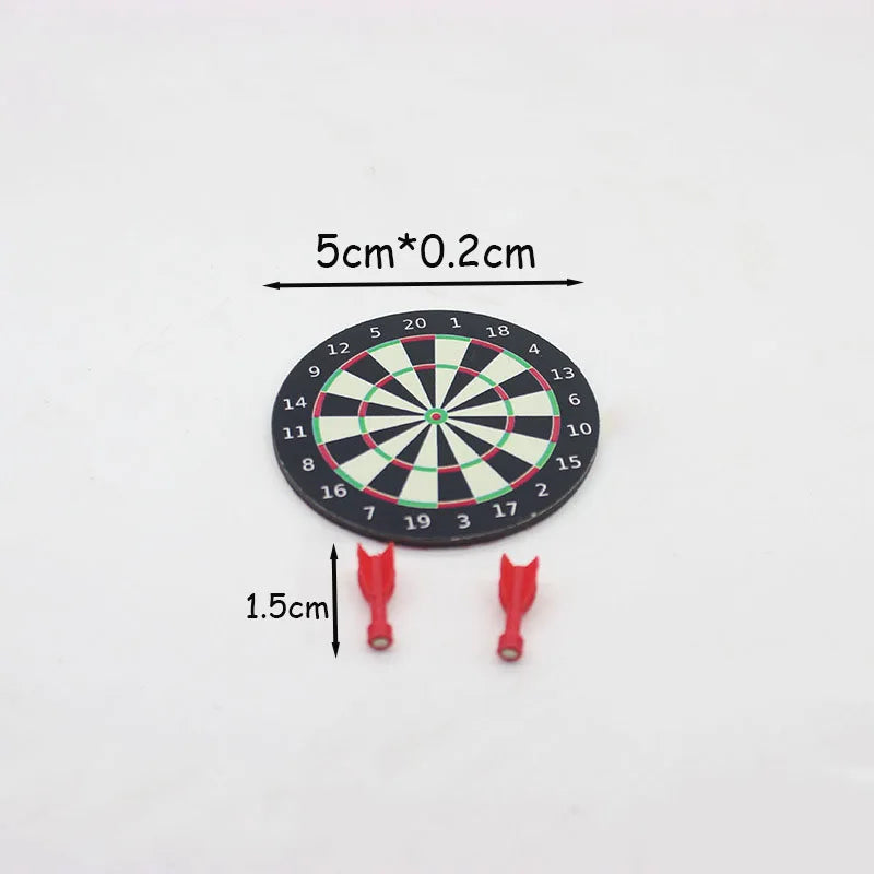 1/6 Mini Dart Game Fridge Magnets Dartboard Suit Pretend Play Home Decor Accessories With Adhesive and Magnetisms Dual-purpose