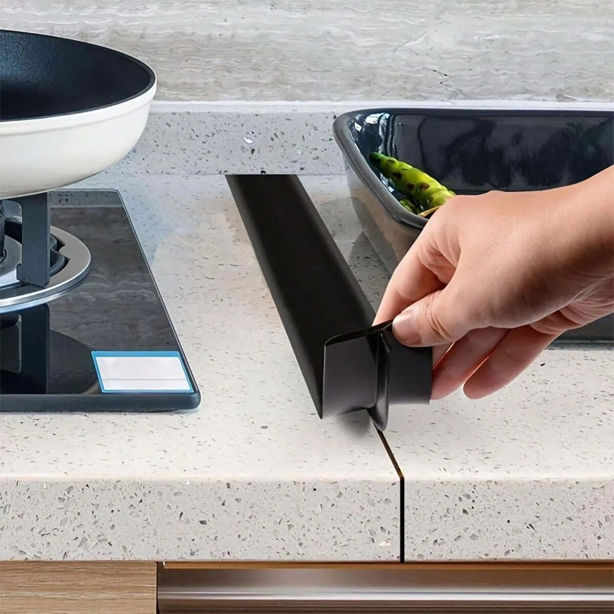 Silicone Gap Strip, Kitchen Gas Stove Sealing Strip, Kitchen Anti-Oil Anti-Stain Strip, Silicone Seal Insert Strip