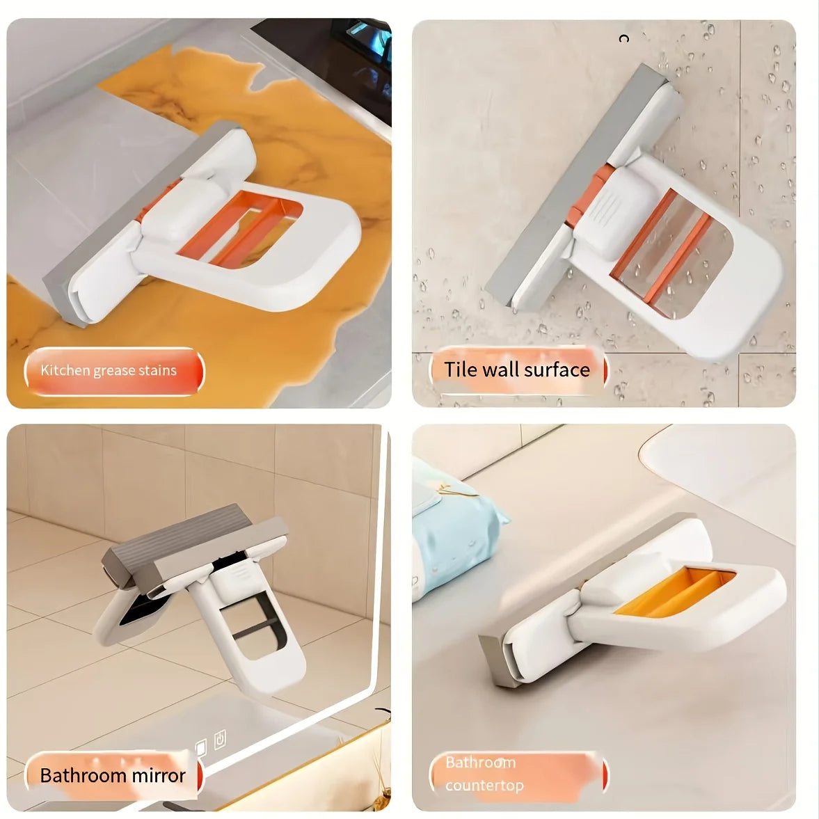 2/8pcs Self-Squeezing Desktop Mops Handheld Sponge Mop for Home Bathroom Kitchen Foldable Tabletop Scrubber Mini Cleaning Tools