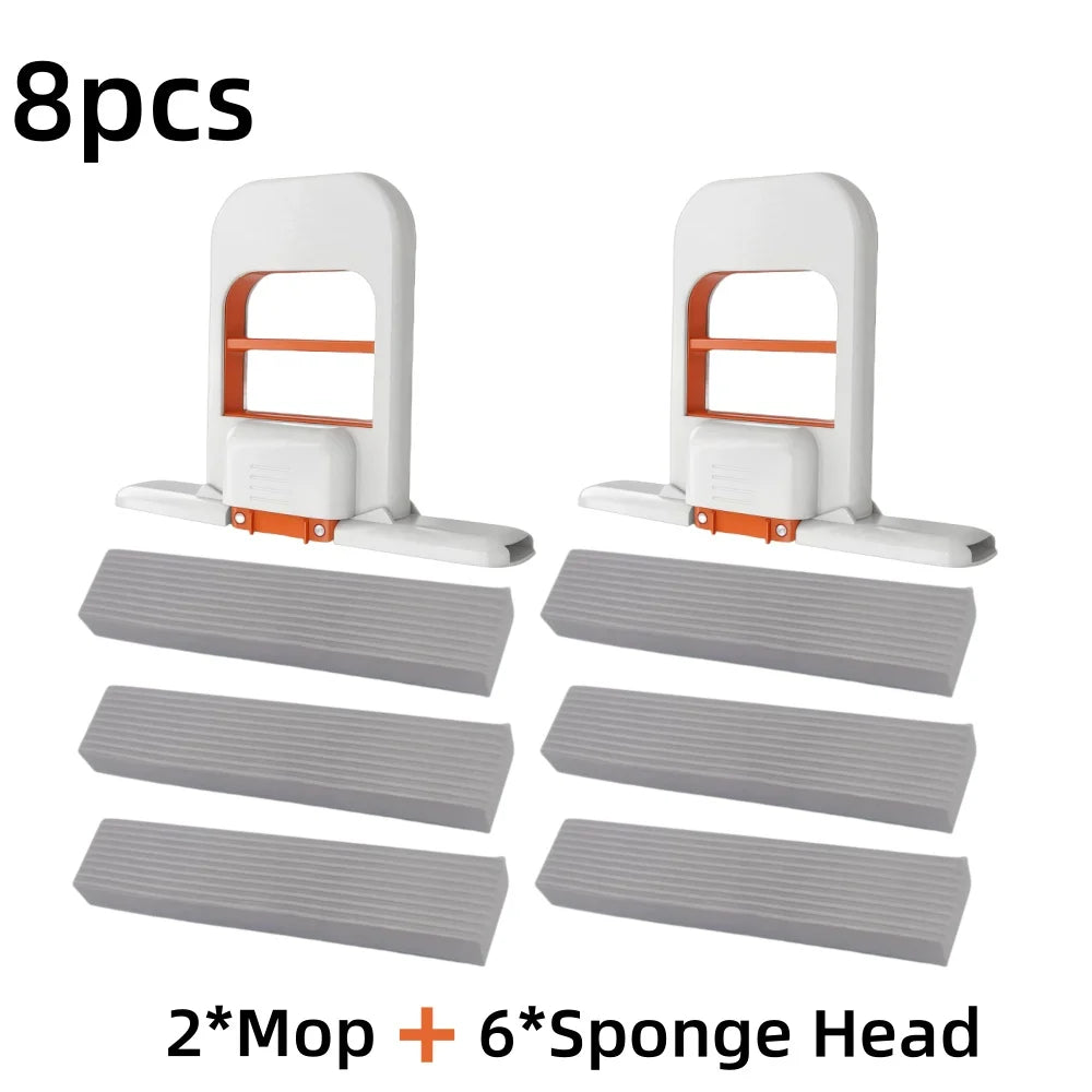 2/8pcs Self-Squeezing Desktop Mops Handheld Sponge Mop for Home Bathroom Kitchen Foldable Tabletop Scrubber Mini Cleaning Tools