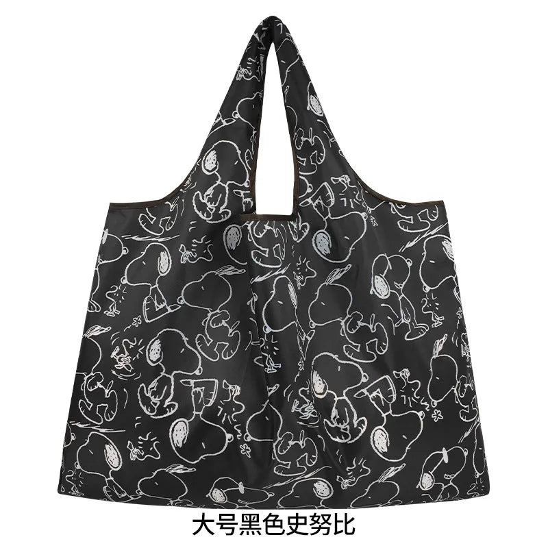 Snoopy Printed Foldable Reusable Shopping Bag Large Capacity Eco-Friendly Polyester Tote Bag Waterproof Bag