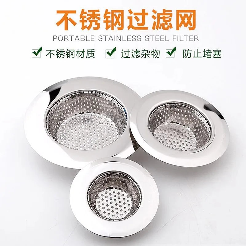 Sink Strainer Kitchen Sink Grid Filter Stainless Steel Drain Hole Filter Mesh Protection Against Clogging Kitchen Accessories
