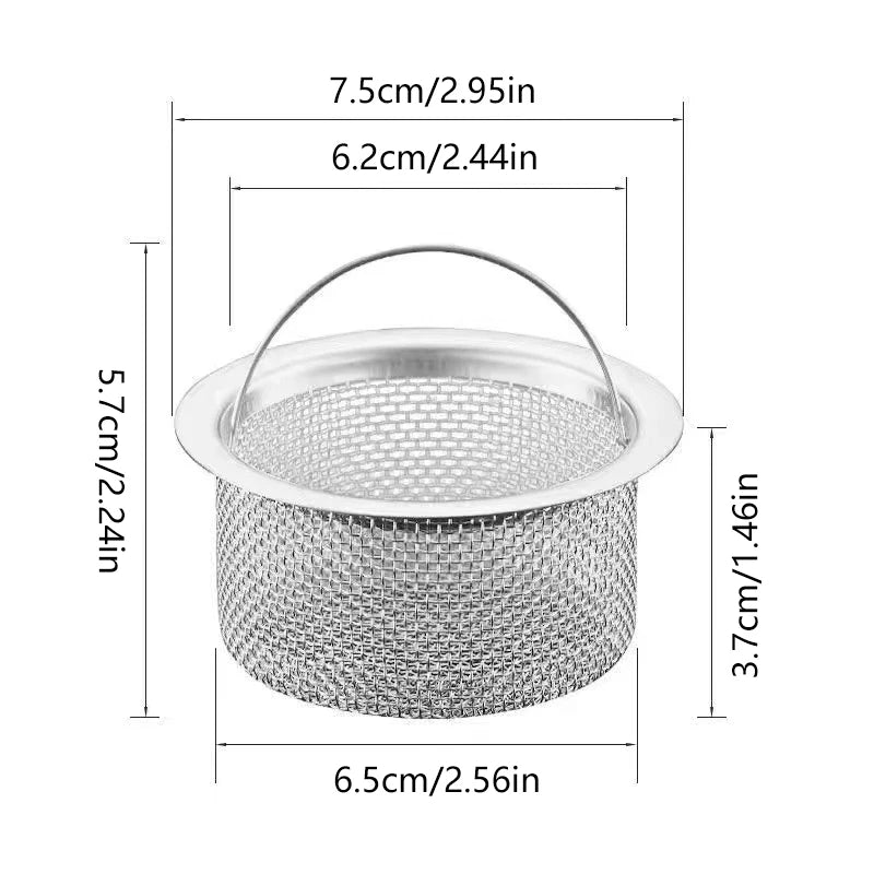 【Wq0】【A73】Steel Kitchen Sink Strainer Thickened Anti Clog Drain Filter Universal Leak Proof Mesh For Sink Basket Debris Catcher