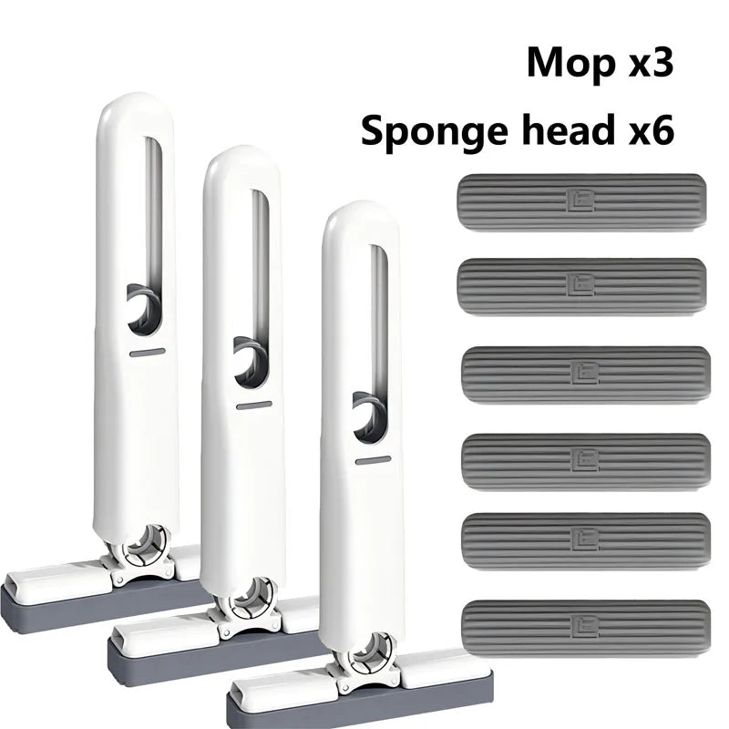 Small Handle Mop Folding Powerful Squeeze Mini Mop Self-squeezing Floor Washing Desk Window Car Mops To Clean Tiles and Walls
