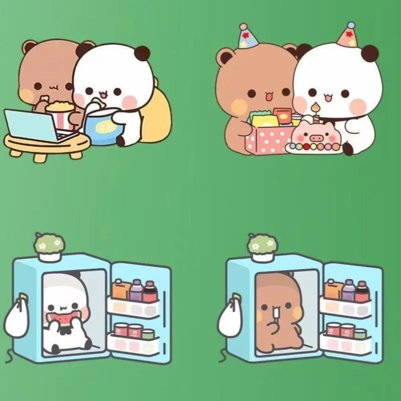 Kawaii Panda Yier Fridge Magnets Cute Bubu Dudu Anime Home Decor Sticker Creative Refrigerator Accessories