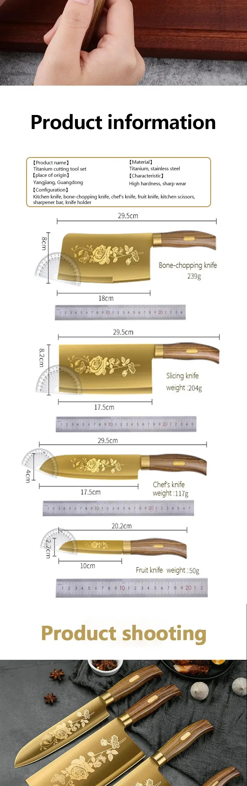 Kitchen Knife Set Chopper Complete Kitchenware Slicing Knife Chopper Chef Special Knife Set