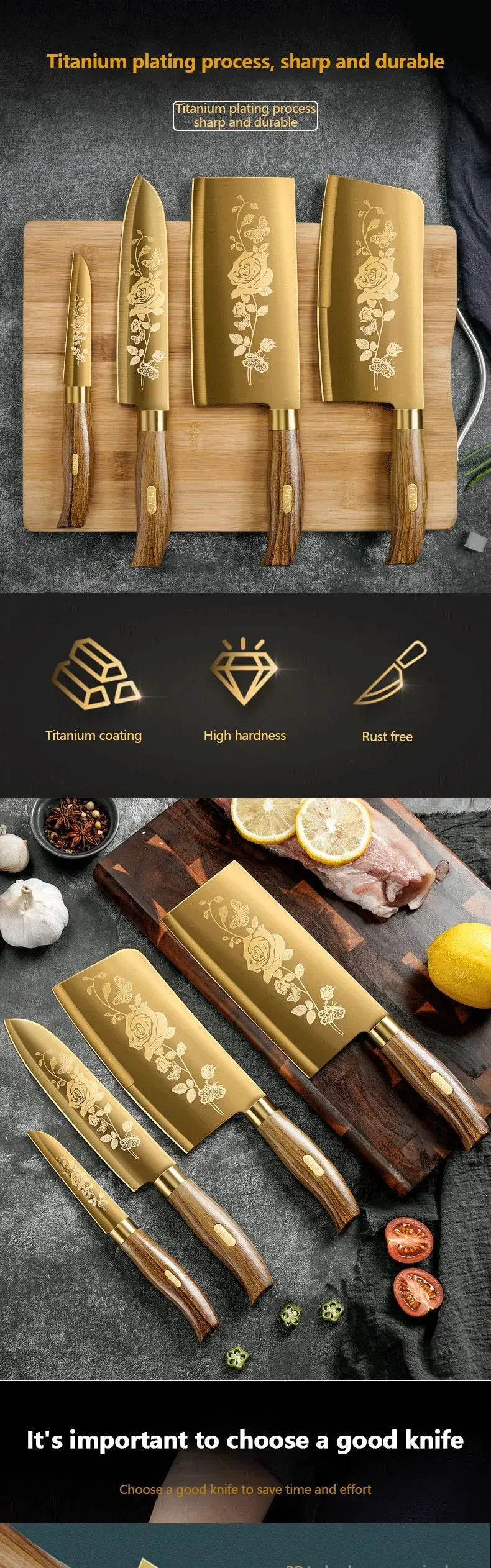 Kitchen Knife Set Chopper Complete Kitchenware Slicing Knife Chopper Chef Special Knife Set
