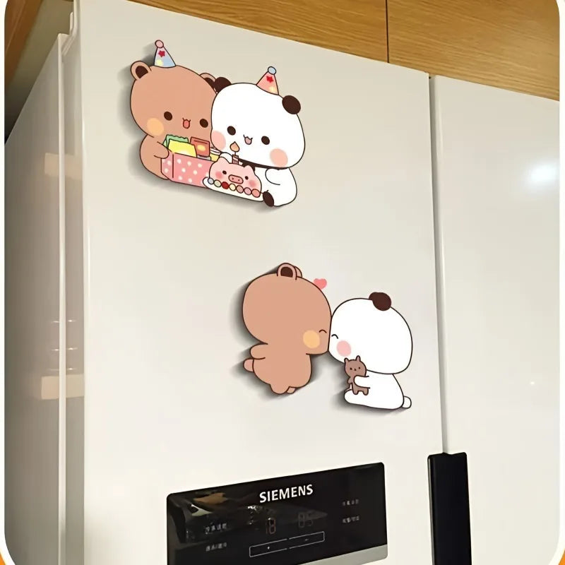 Kawaii Panda Yier Fridge Magnets Cute Bubu Dudu Anime Home Decor Sticker Creative Refrigerator Accessories
