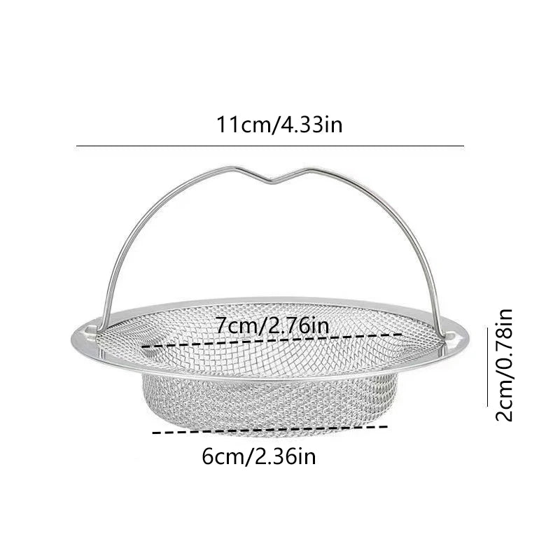 【Wq0】【A73】Steel Kitchen Sink Strainer Thickened Anti Clog Drain Filter Universal Leak Proof Mesh For Sink Basket Debris Catcher