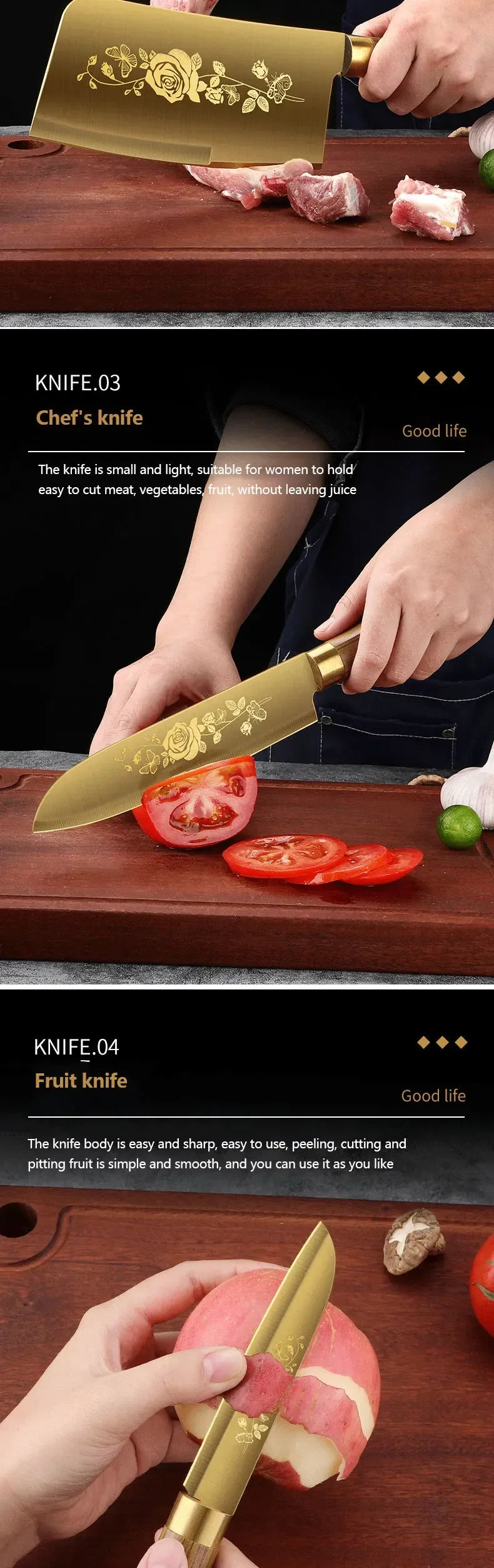 Kitchen Knife Set Chopper Complete Kitchenware Slicing Knife Chopper Chef Special Knife Set