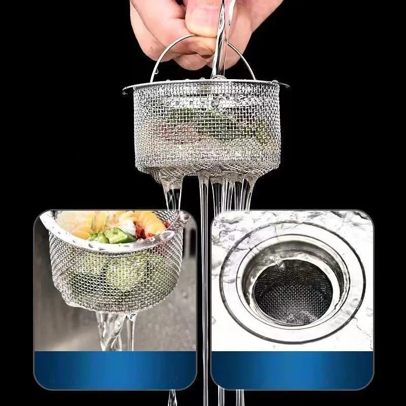 【Wq0】【A73】Steel Kitchen Sink Strainer Thickened Anti Clog Drain Filter Universal Leak Proof Mesh For Sink Basket Debris Catcher