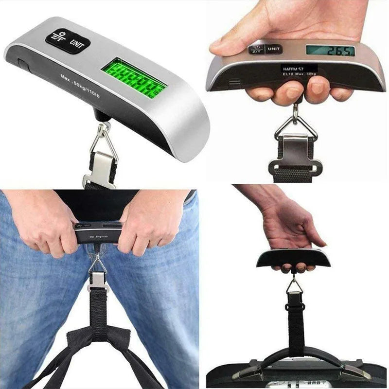 110lb/50kg Portable Scale Digital LCD Display Electronic Luggage Hanging Suitcase Travel Weighs Baggage Bag Weight Balance Tools