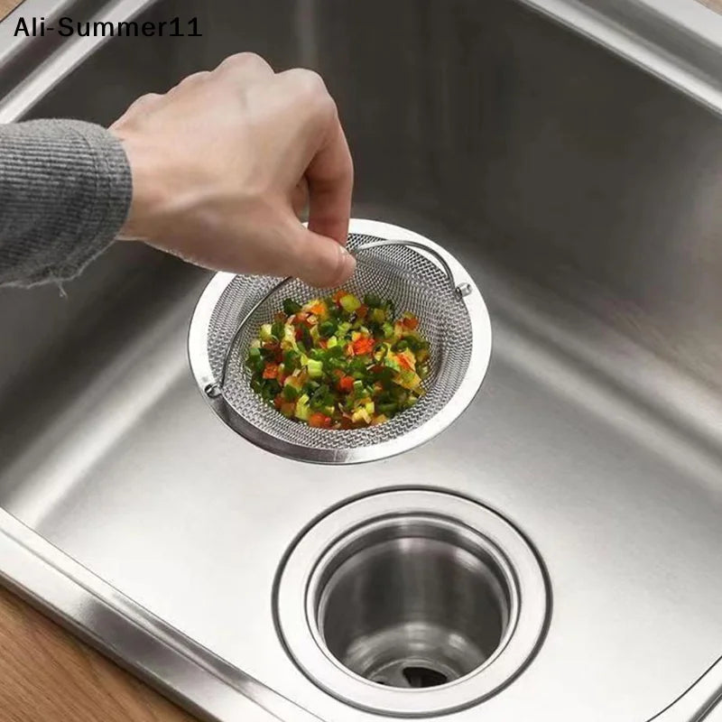 【Wq0】【A73】Steel Kitchen Sink Strainer Thickened Anti Clog Drain Filter Universal Leak Proof Mesh For Sink Basket Debris Catcher