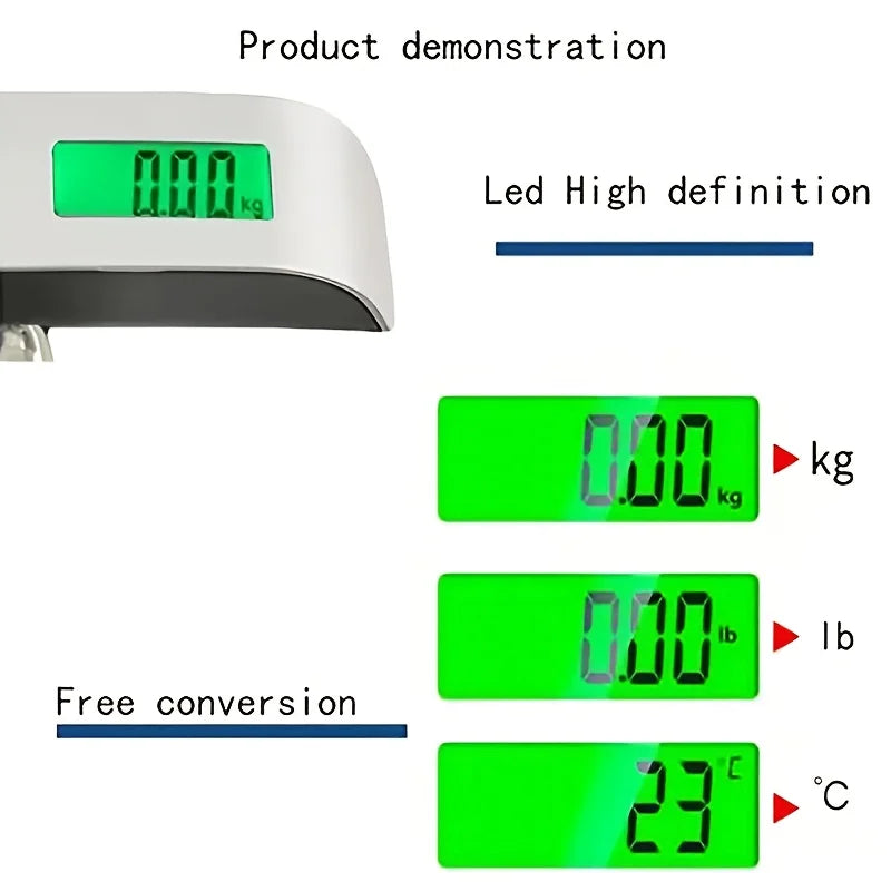 110lb/50kg Portable Scale Digital LCD Display Electronic Luggage Hanging Suitcase Travel Weighs Baggage Bag Weight Balance Tools