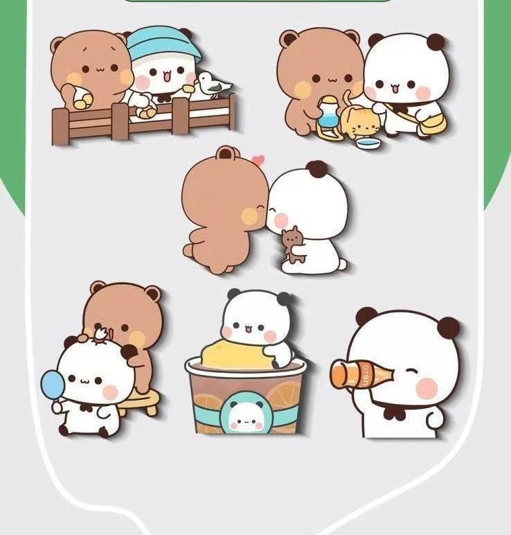 Kawaii Panda Yier Fridge Magnets Cute Bubu Dudu Anime Home Decor Sticker Creative Refrigerator Accessories